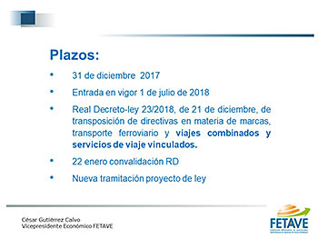 Trasposición Directiva Viajes Combinados y los servicio de  Viajes vinculados